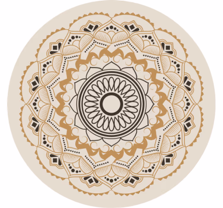 Beige roller blind with mandala circular design - TenStickers