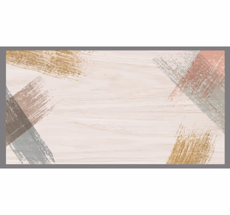 Beige roller blind with woodblock pattern - TenStickers