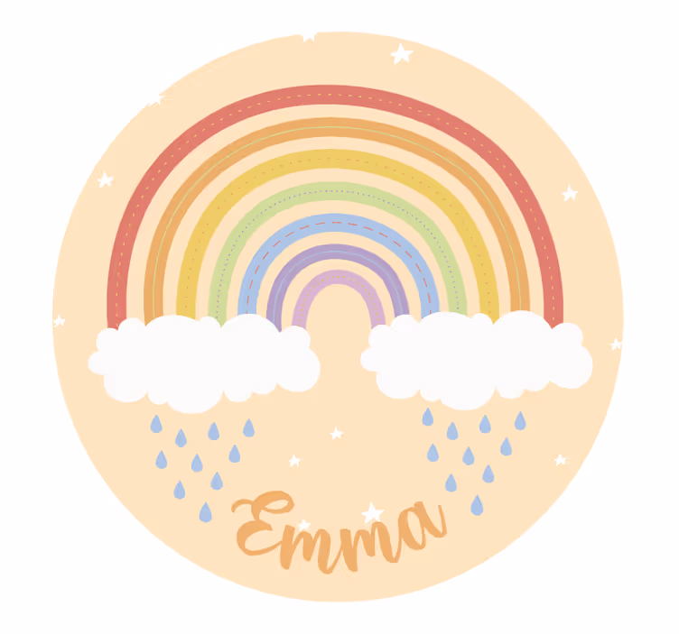 Beige roller blind watercolor rainbow personalized - TenStickers
