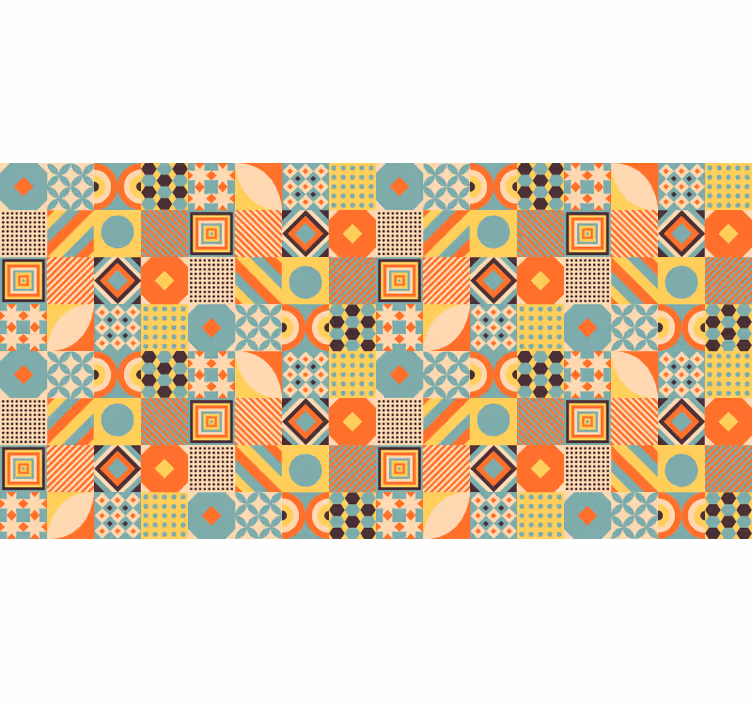 Bedroom roller blind in vibrant mosaic pattern - TenStickers
