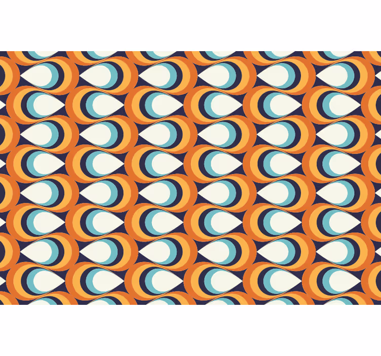 Bedroom roller blind with 70s pointed circles design - TenStickers