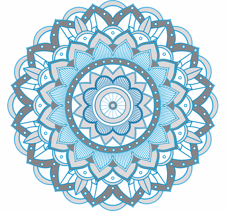 Bedroom roller blind in blue mandala design - TenStickers