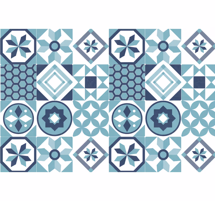 Bedroom roller blind with dark blue patterns - TenStickers
