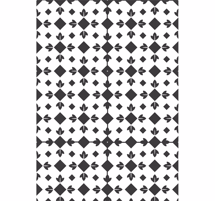 Bedroom roller blind in black and white tiles - TenStickers