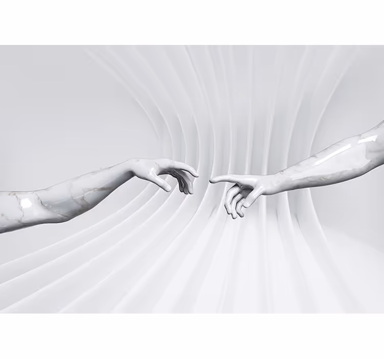 White roller blind optical illusion of adam - TenStickers