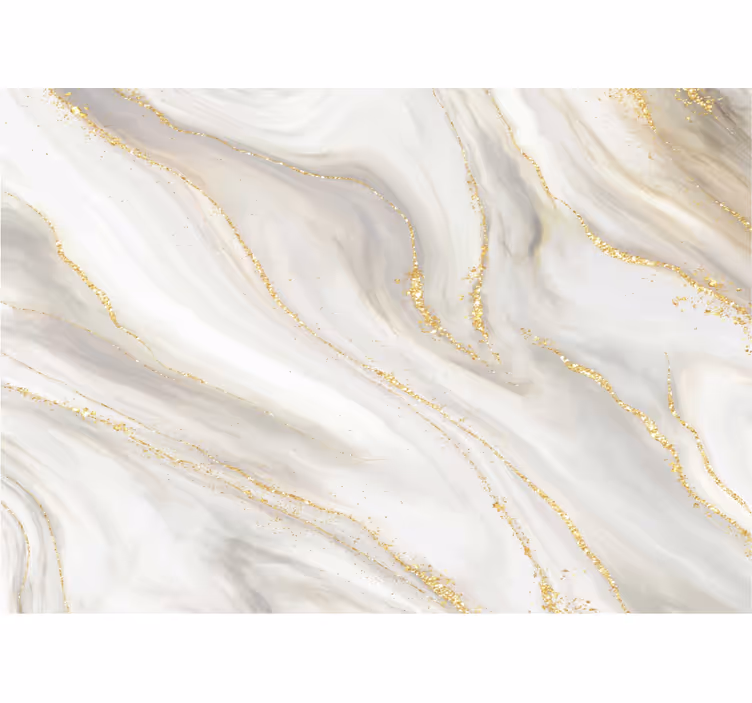 White roller blind in white and gold marble - TenStickers