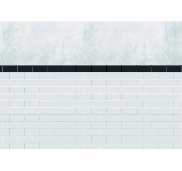 White roller blind with white ceramic tiles - TenStickers