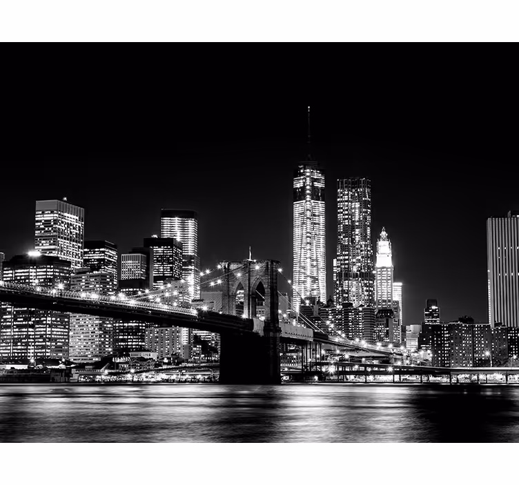 Grey roller blind east river new york mural - TenStickers