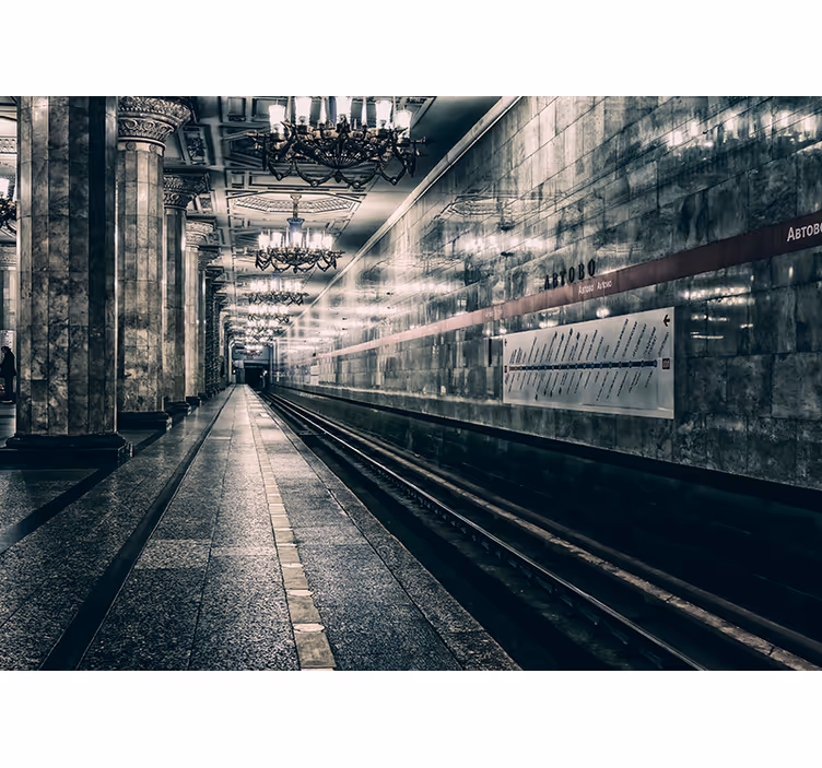 Grey roller blind metro platform - TenStickers