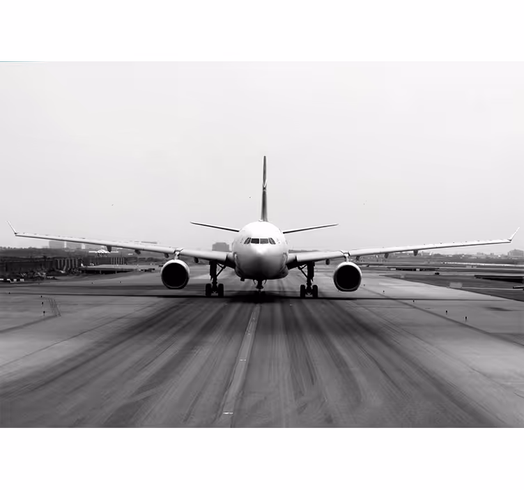 Grey roller blind plane on the runway - TenStickers