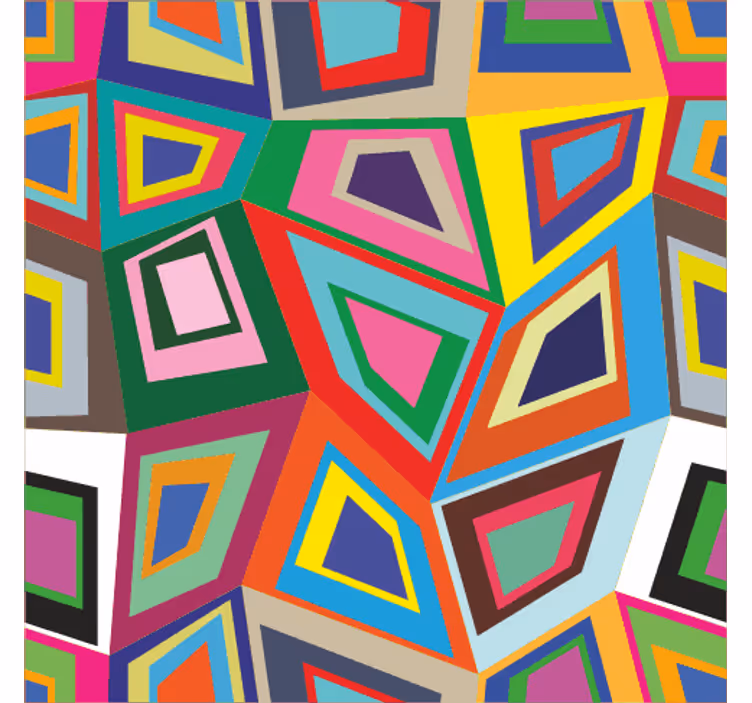 Vintage roller blind with colorful patchwork squares - TenStickers
