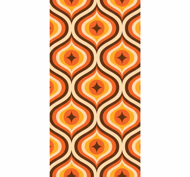Vintage roller blind with 70s orange design - TenStickers