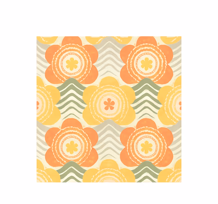 Vintage roller blind with 1970s blooming retro design - TenStickers
