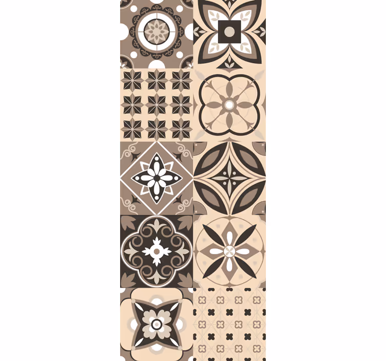 Vintage roller blind in brown classic tiles - TenStickers
