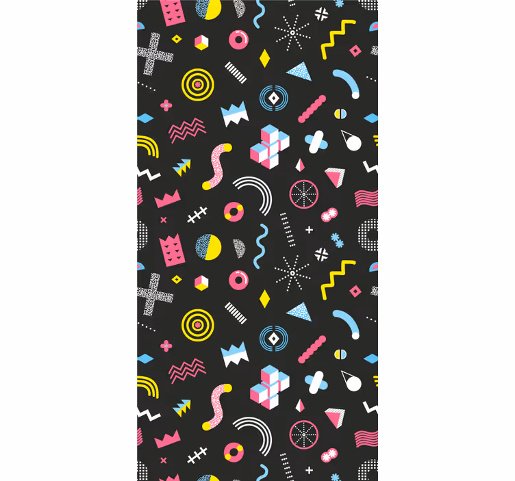 Vintage roller blind memphis colorful geometric pattern - TenStickers
