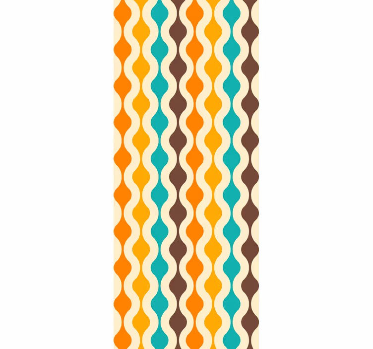 Vintage roller blind curvy retro waves - TenStickers