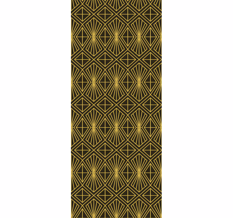 Vintage roller blind with gold geometric art deco pattern - TenStickers