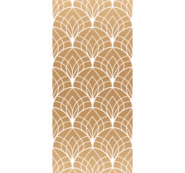 Vintage roller blind with white and gold decor pattern - TenStickers
