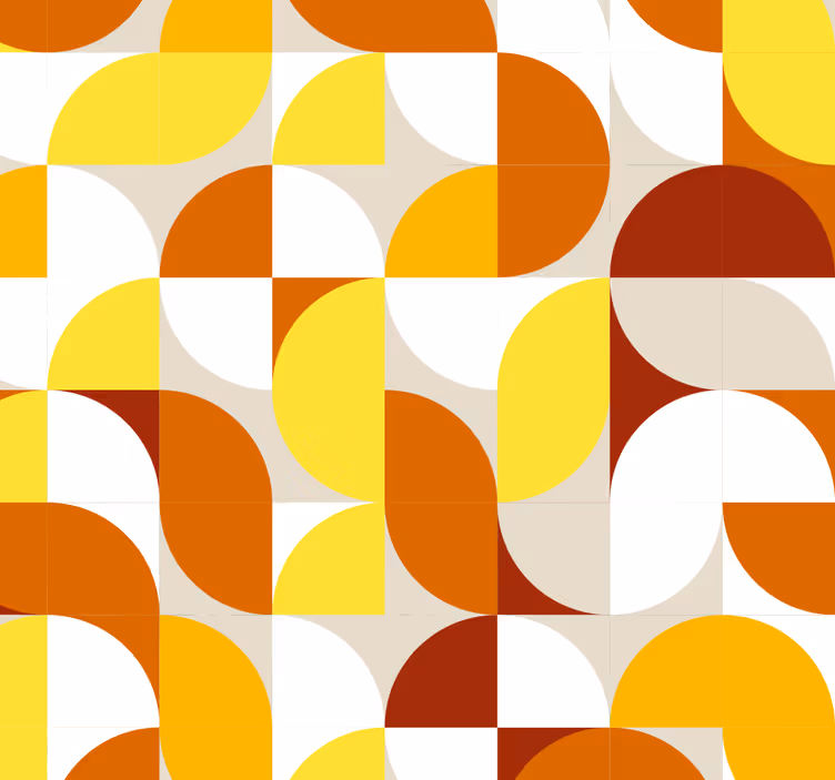 Vintage roller blind in orange and yellow design - TenStickers