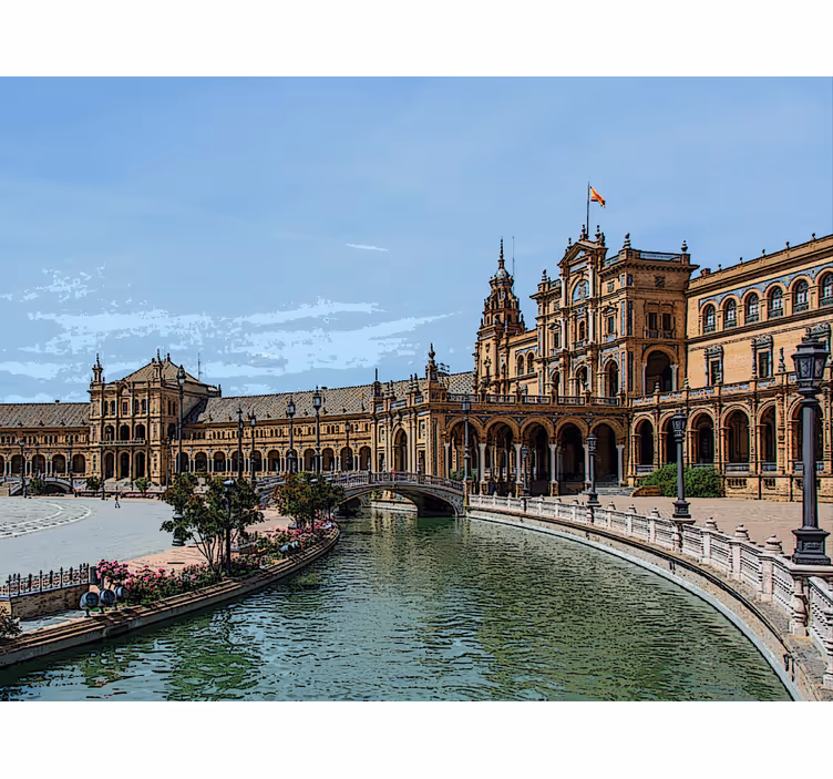 Living room roller blind plaza españa in seville - TenStickers