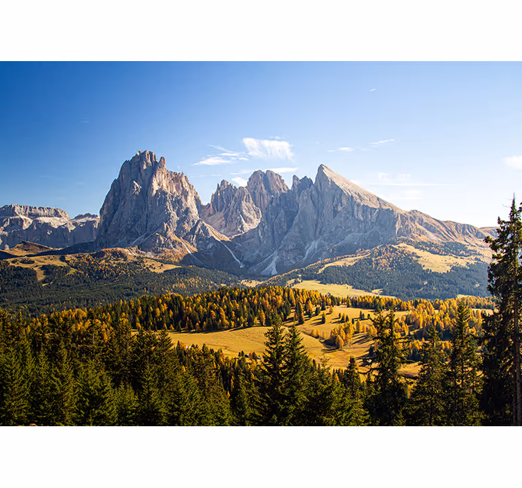 Living room roller blind green mountains and valleys - TenStickers