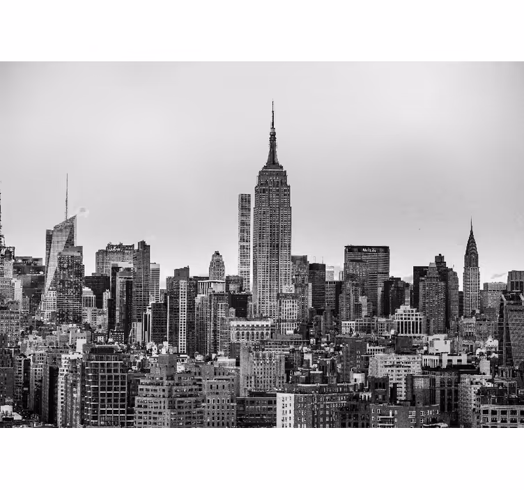 Living room roller blind new york city black and white - TenStickers