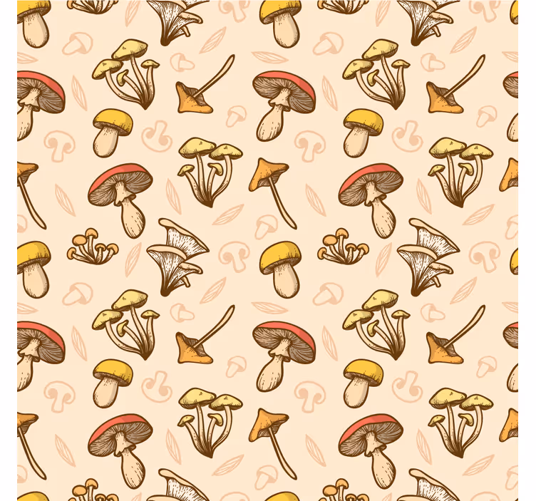 Living room roller blind with mushroom patterns - TenStickers