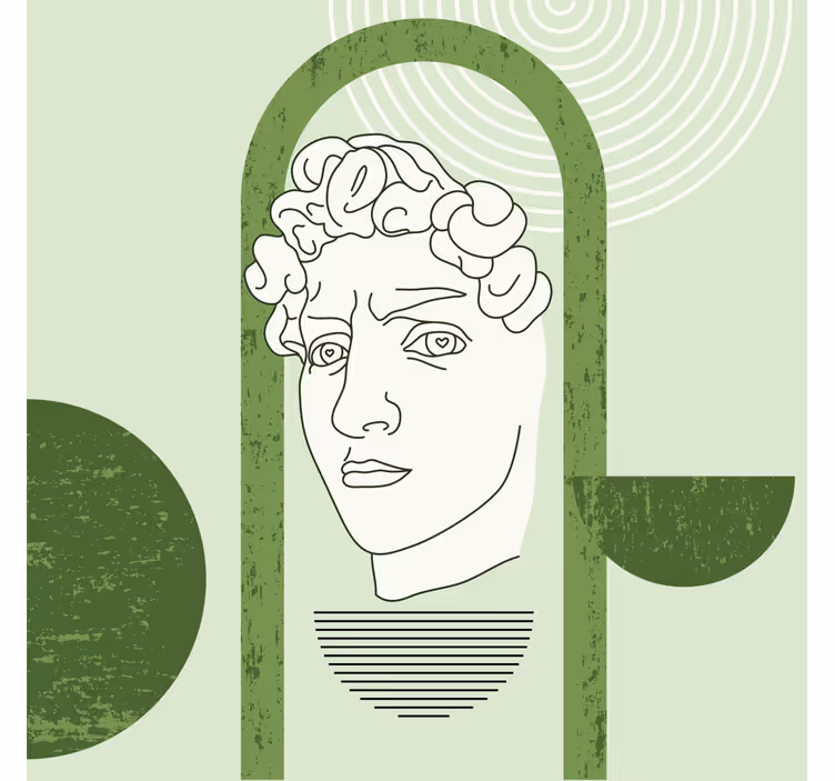 Living room roller blind with trendy david sculpture - TenStickers