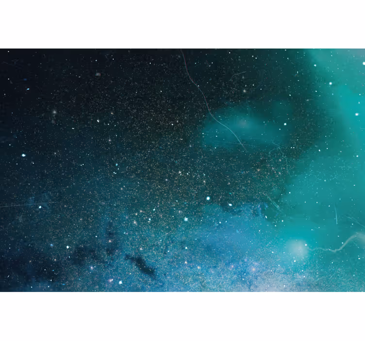 Living room roller blind blue and green meteor shower - TenStickers