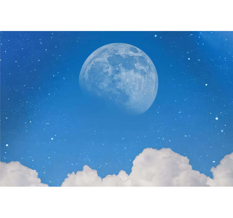 Living room roller blind little moon view - TenStickers