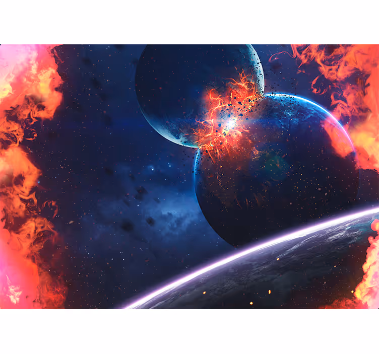 Living room roller blind cosmic burst design - TenStickers