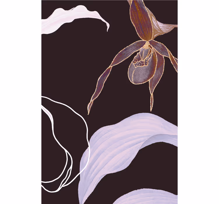 Living room roller blind in african style purple orchid - TenStickers