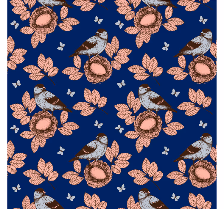Living room roller blind african style blue bird nest - TenStickers