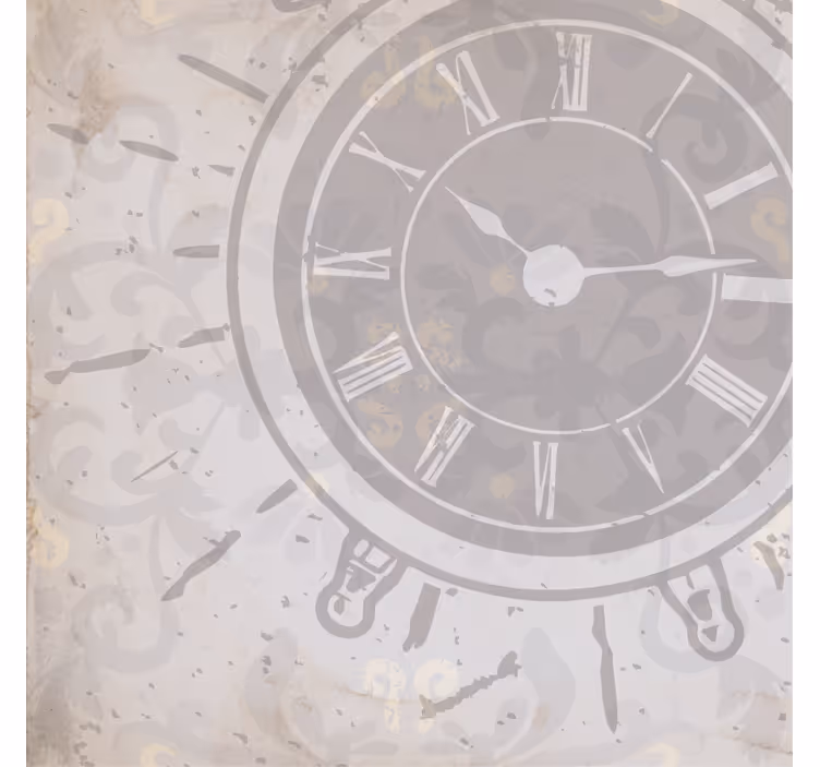 Living room roller blind with white shabby chic clock - TenStickers