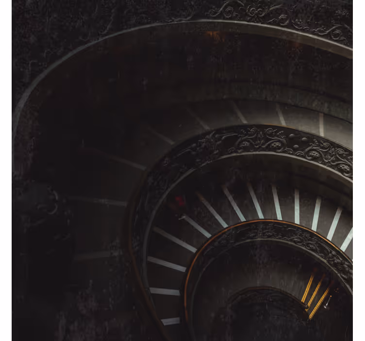 Living room roller blind dark stairway painting - TenStickers