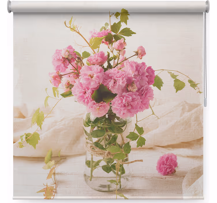 Living room roller blind with fading roses design - TenStickers