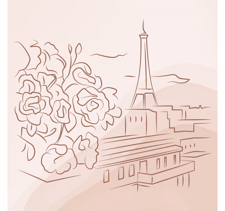 Living room roller blind minimalist eiffel tower - TenStickers