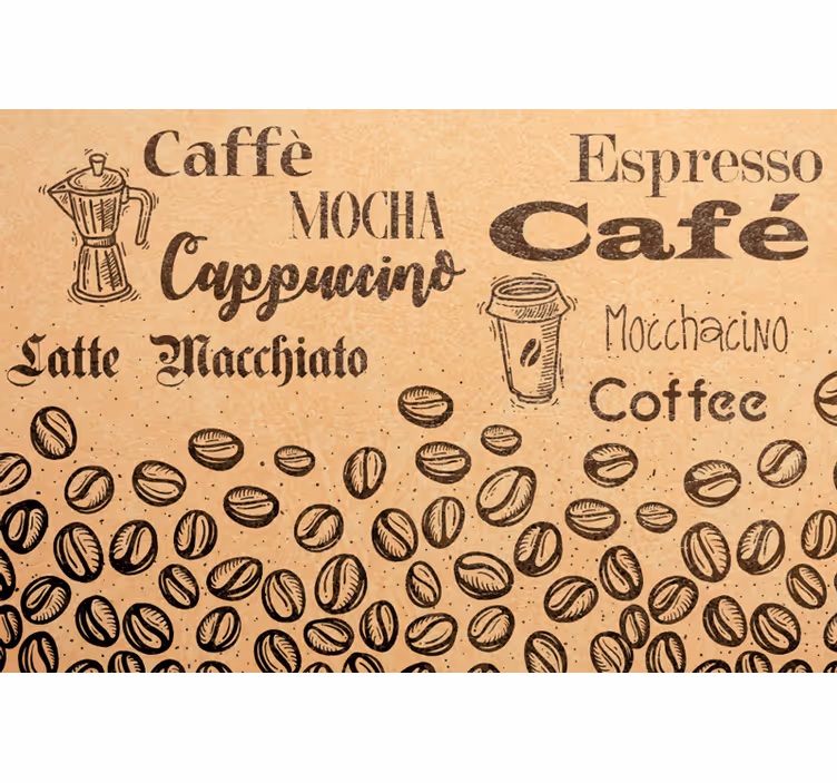 Beige roller blind loving caffè italiano - TenStickers