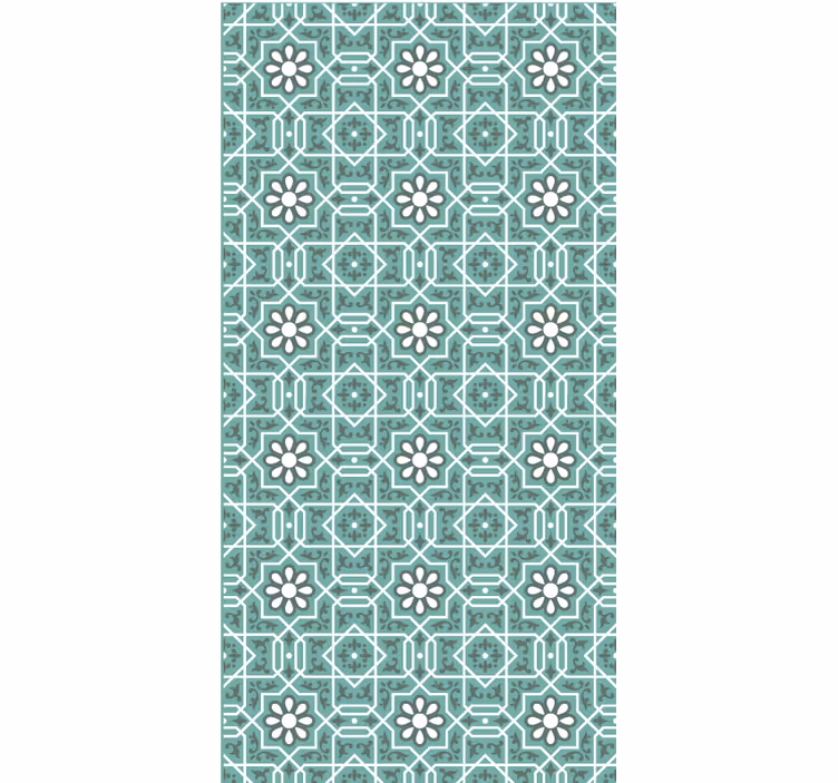 Bedroom roller blind with green floral design - TenStickers