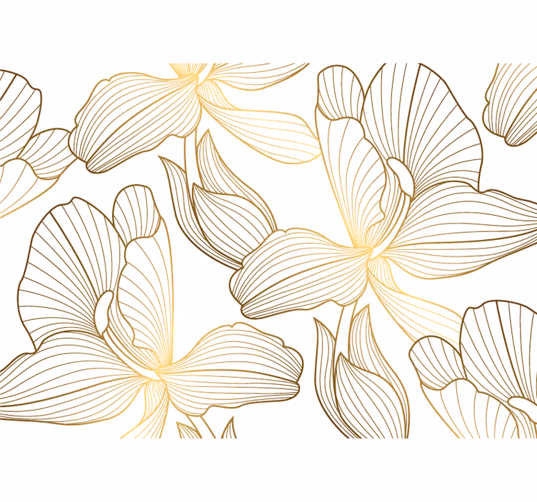 Bedroom roller blind with golden flowers design - TenStickers