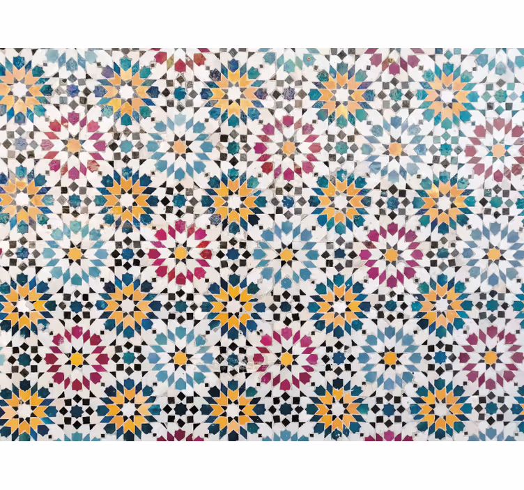 Bedroom roller blind in vibrant floral mosaic - TenStickers