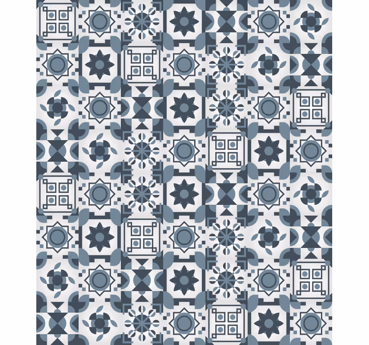 Bedroom roller blind with geometric tile pattern - TenStickers
