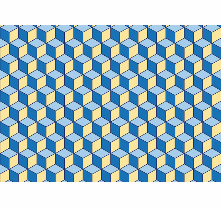 Bedroom roller blind 3d effect blue cubes - TenStickers