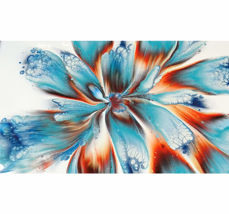 Bedroom roller blind with modern art colorful flowers - TenStickers