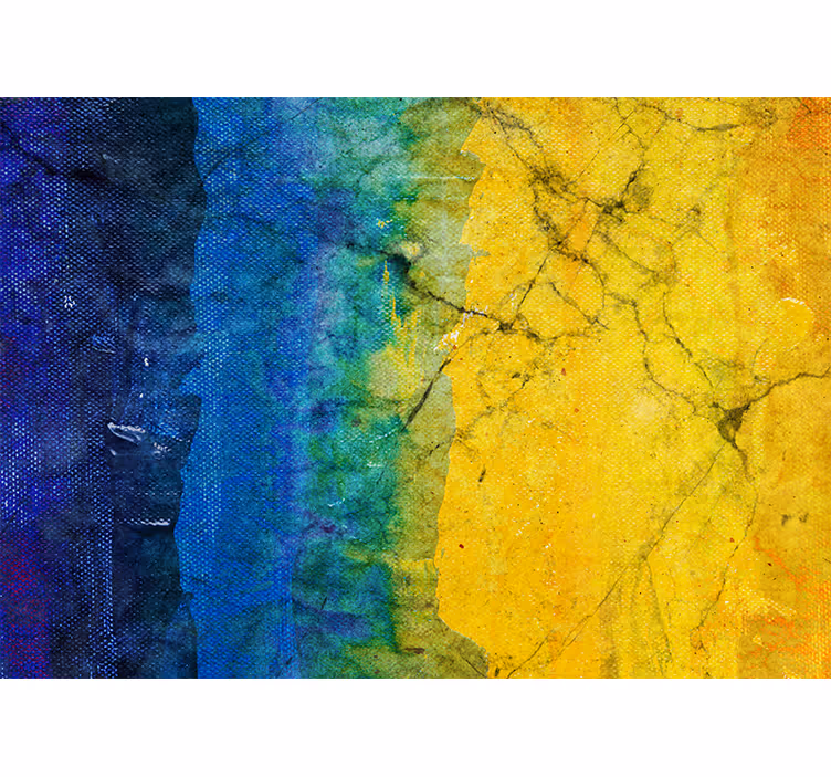 Bedroom roller blind with blue and yellow art - TenStickers