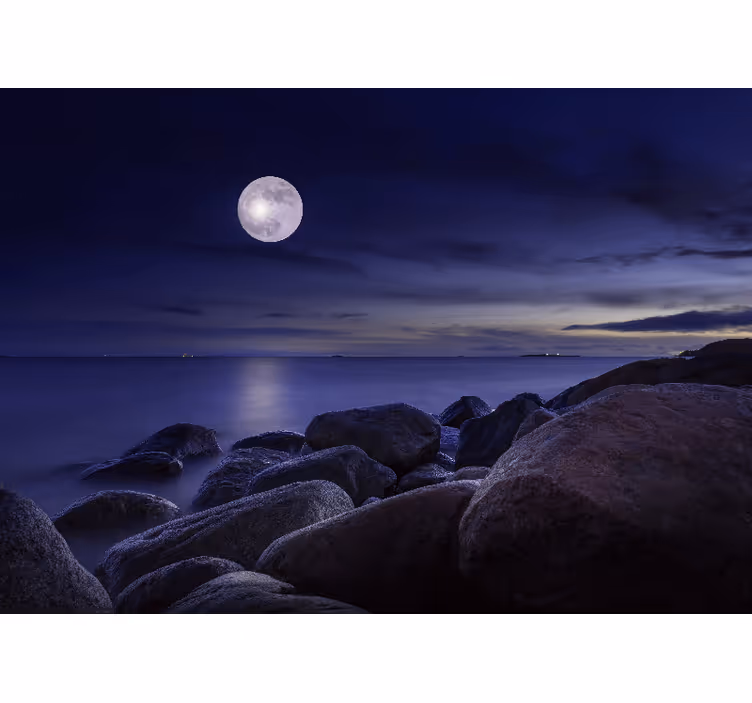 Bedroom roller blind moonlit original landscape - TenStickers