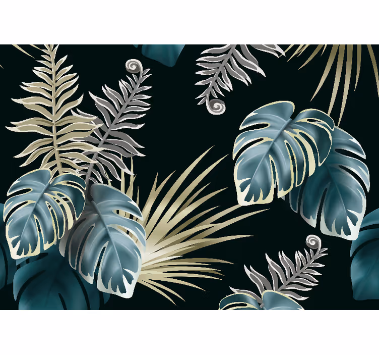Bedroom roller blind original elegant palm leaves - TenStickers