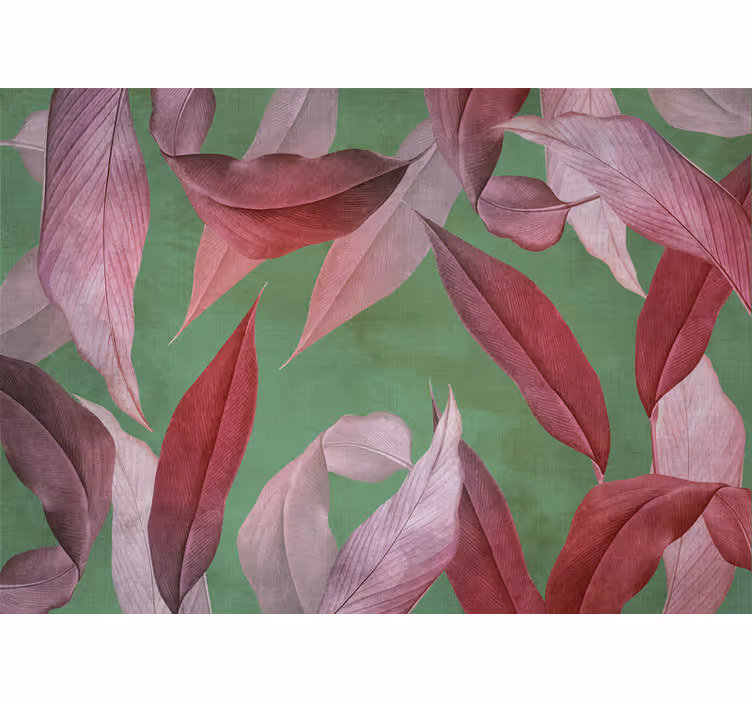 Bedroom roller blind with red and purple leaves - TenStickers