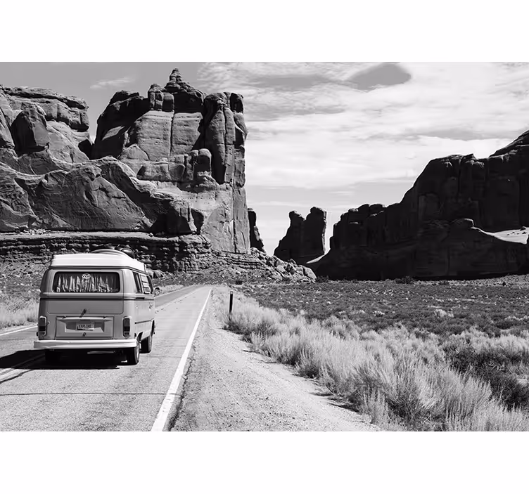 Bedroom roller blind vintage desert landscape design - TenStickers