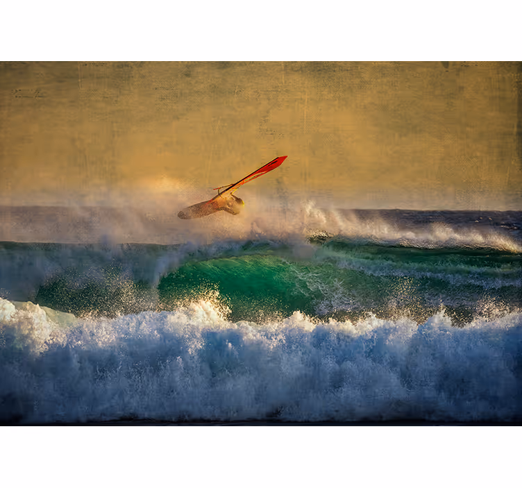 Bedroom roller blind windsurf waves - TenStickers